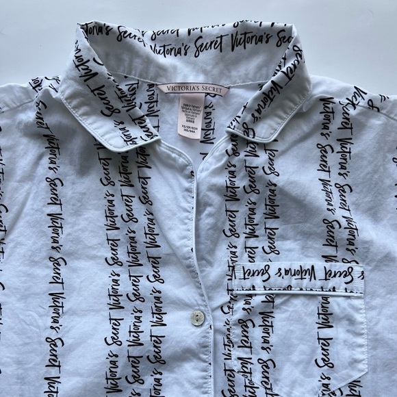 Victoria secret pj set pajama letter pattern white black - Picture 4 of 7